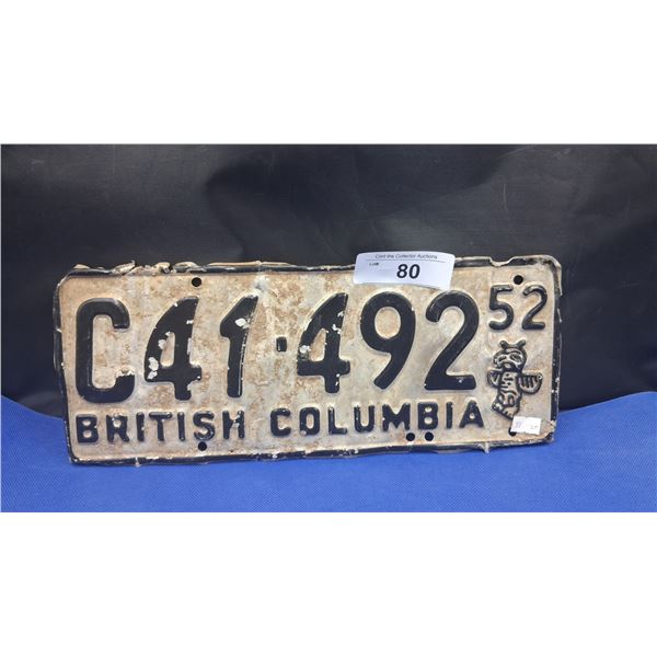 1952 BC license plate