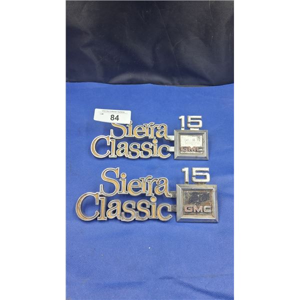 2 vintage Sierra Classic truck badges