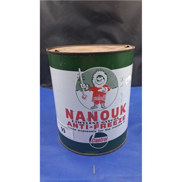 Vintage Nanook Antifreeze Castrol tin, 1 gallon
