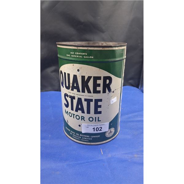 Vintage one gallon Quakerstate tin