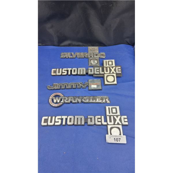5 various truck emblems