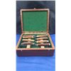 Image 2 : Set of antler handle knives in nice wooden box