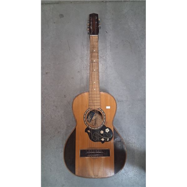 Vintage guitar with designs