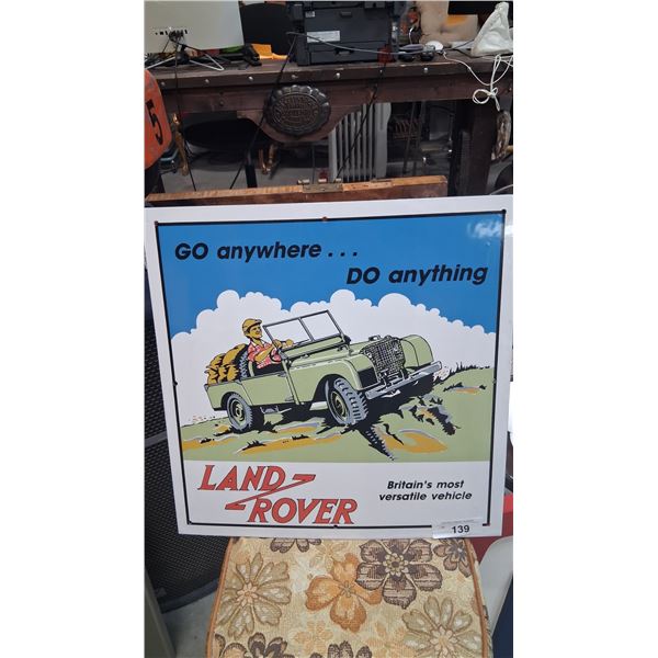 Vintage porcelain Landrover sign by Grainger 19"x18"