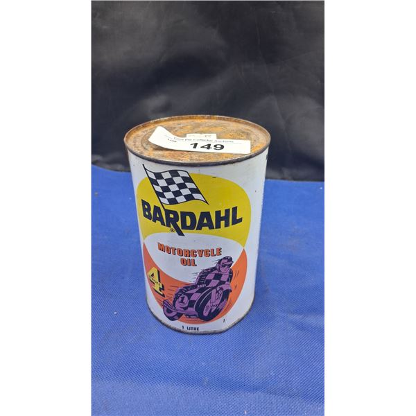 Vintage 1 litre Bardahl motorcycle oil tin