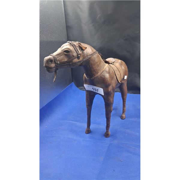 Vintage leather horse 16"