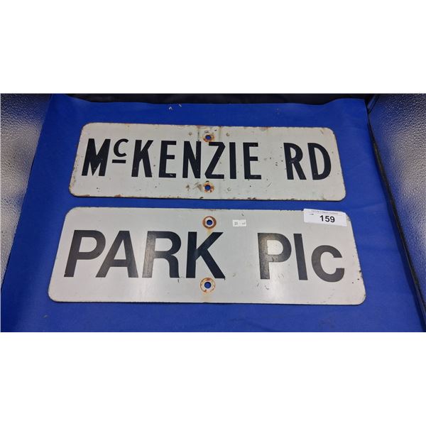 2 aluminum street signs 18"