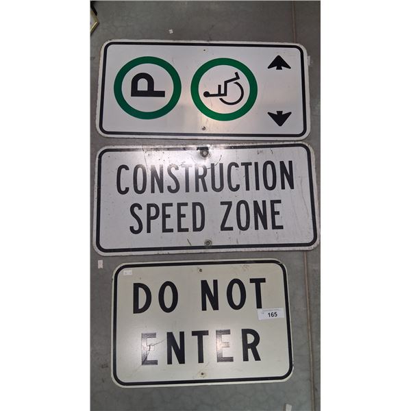 3 aluminum road signs