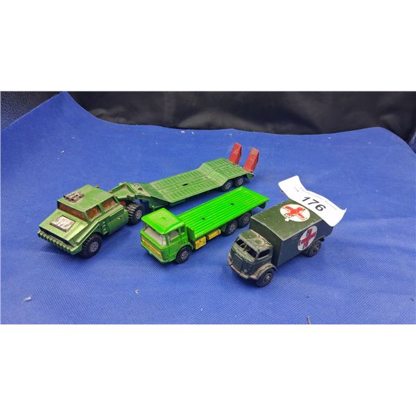 3 vintage die cast vehicles, Matchbox and Dinky Toys