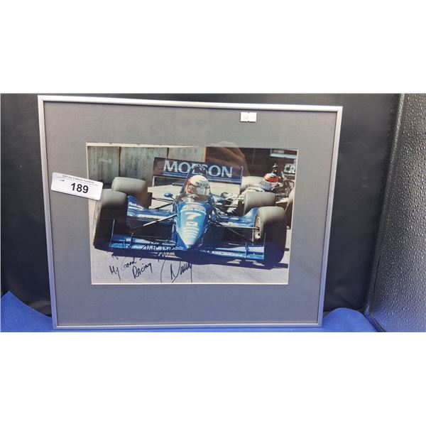 Signed Arie Luyendyk Indy car picture framed 17"x13"