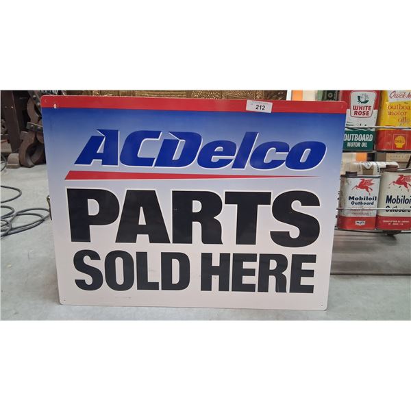 Vintage AC Delco composite Parts sign 31"x24"