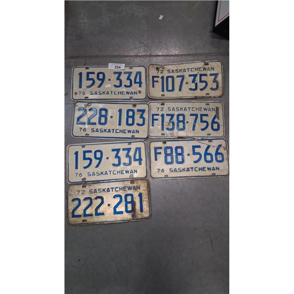 7 1976 Sask license plates