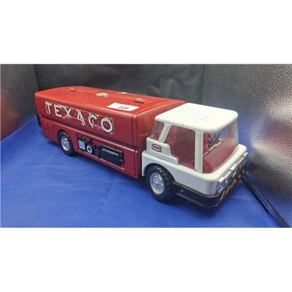 Vintage pressed steel Texaco tanker truck, 60s/70s 23" long