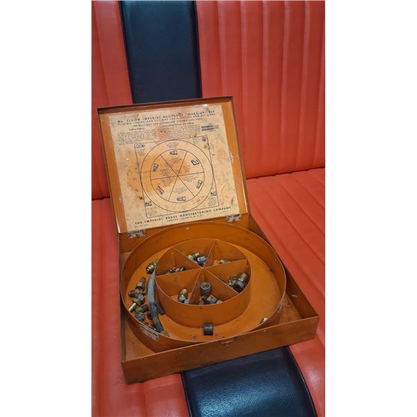 Vintage Imperial Oil makeup kit 11"x11"