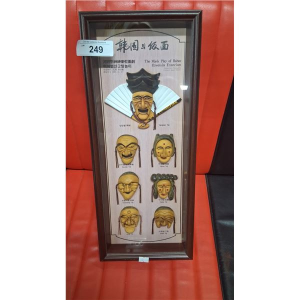 Vintage 1980 Japanese exorcism mask display 20"x8"