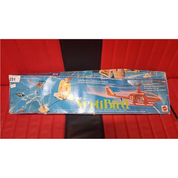 Vintage Vertibird helecopter toy in box, box is 22" long