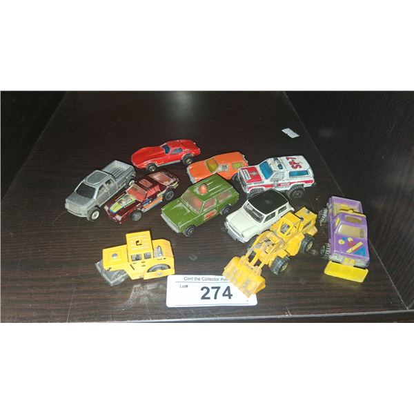 10 vintage die cast vehicles