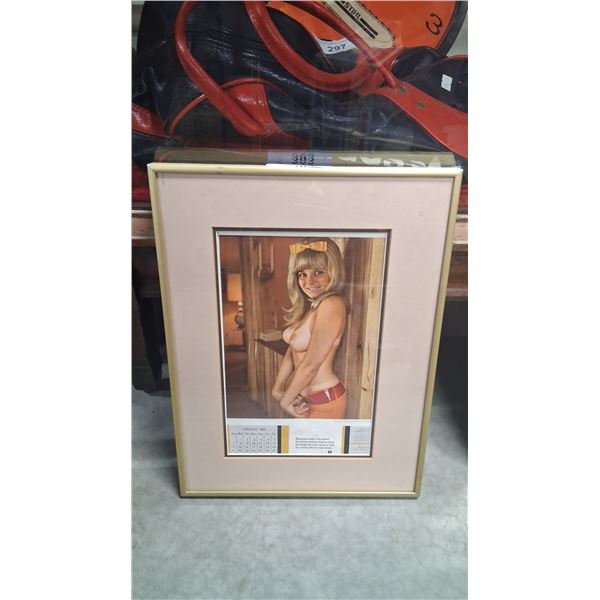 Vintage 1968 framed calendar 16"x12"
