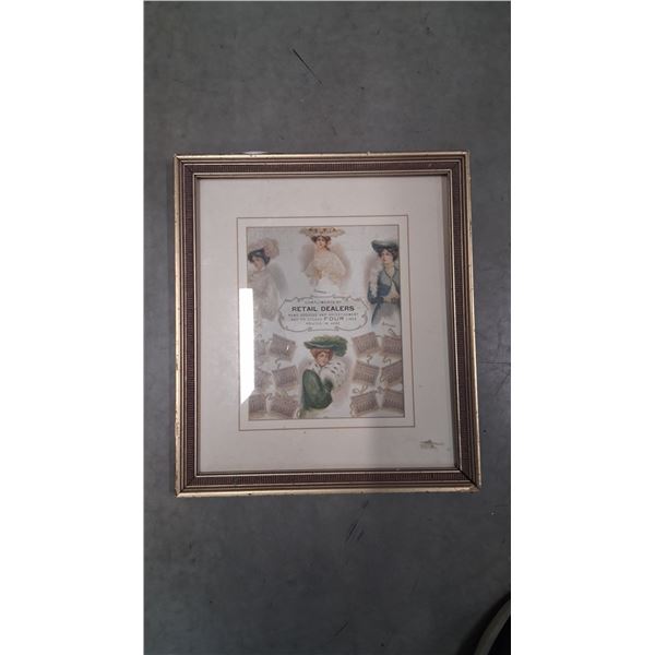 Vintage 1964 framed calendar 15.5"x12"