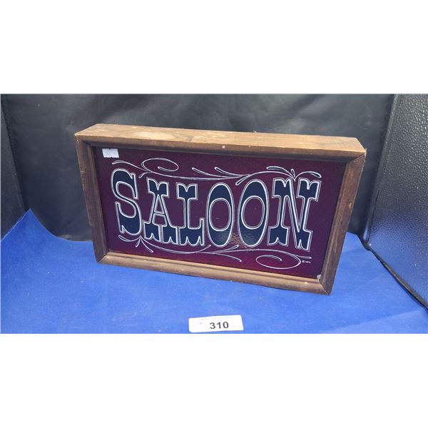 1970s bar sign "Saloon" 14"x8"