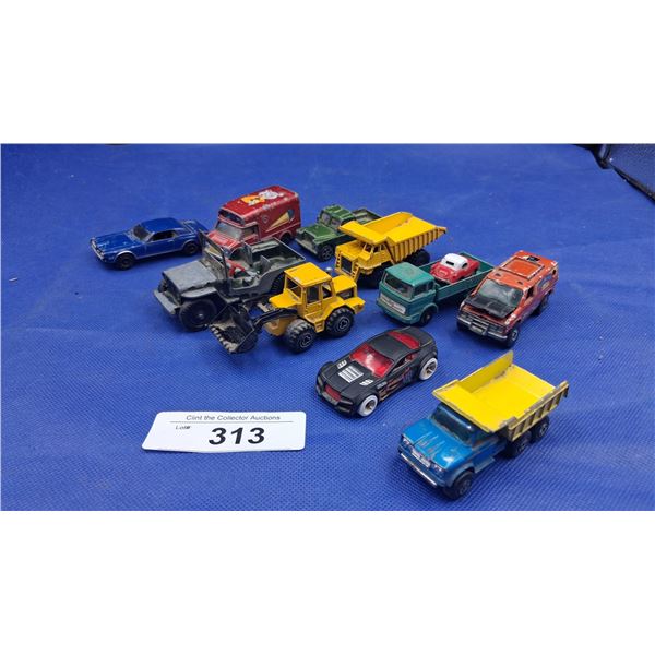 10 vintage die cast vehicles