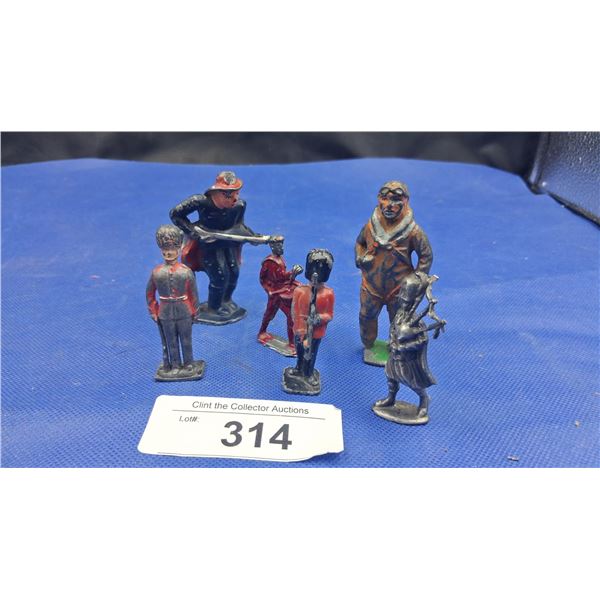 6 vintage and antique childrens lead figures