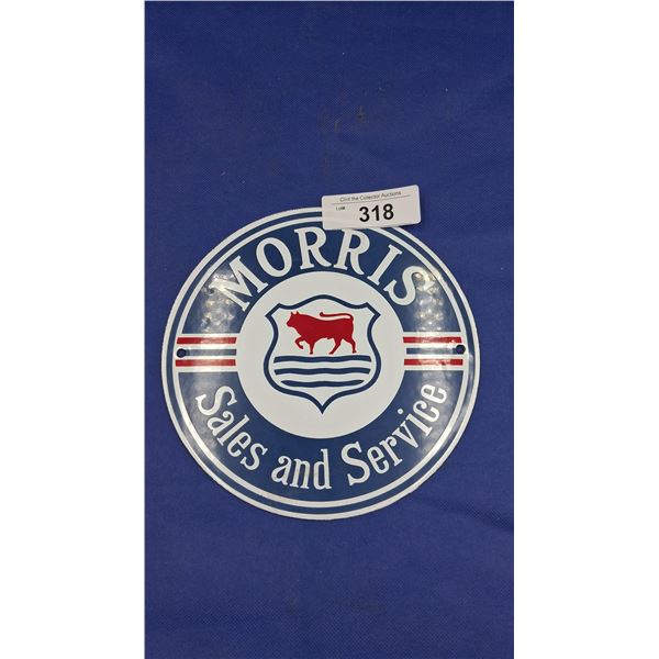 Vintage porcelain Morris sign by Grainger 8" dia