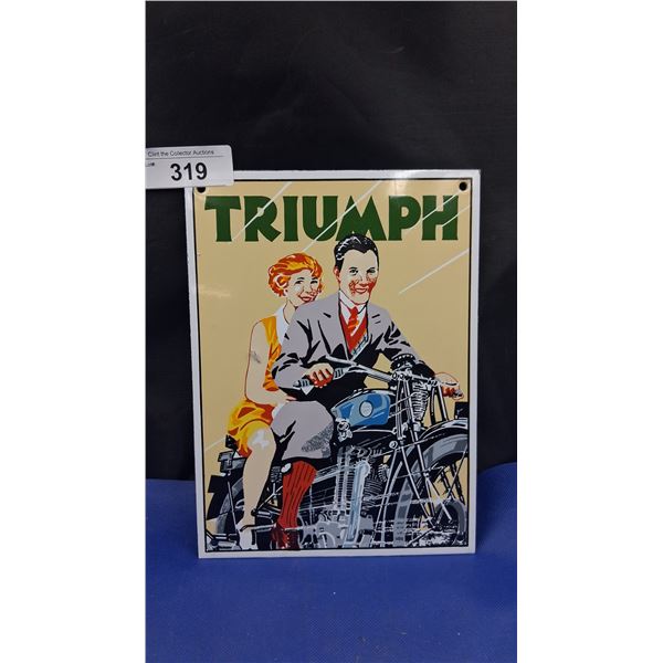 Vintage porcelain Triumph sign by Grainger 10"x8"