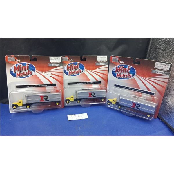 3 Mini Metal semi trucks