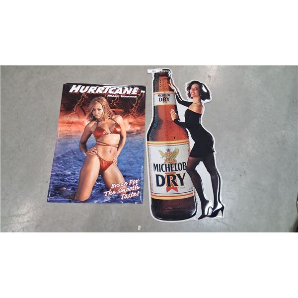 2 tin signs