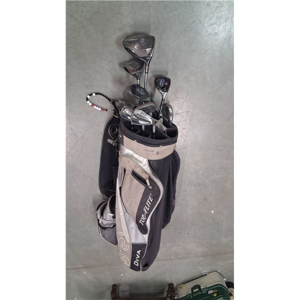 Vintage set of golf clubs with bag