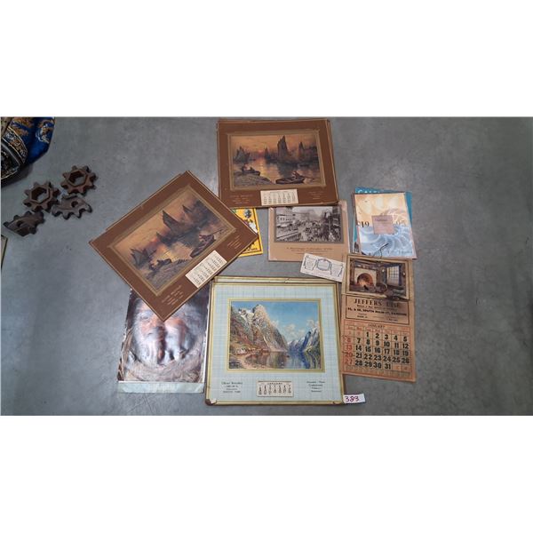 Large collection of vintage calendars