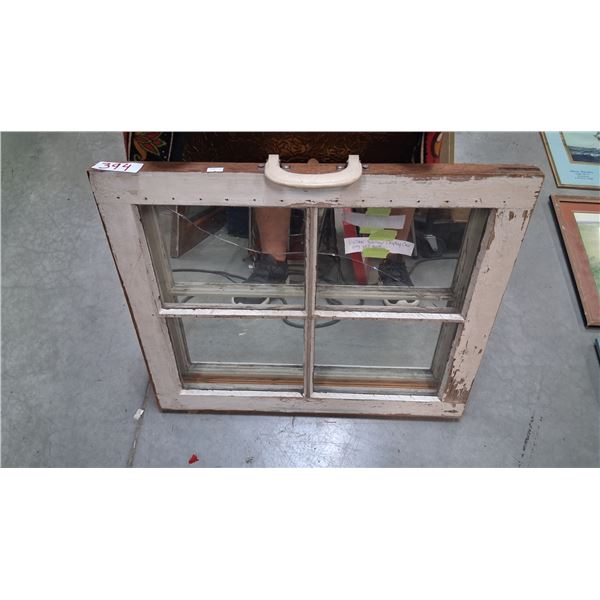 Vintage window display case, very well built 24"x20" crack in mirror