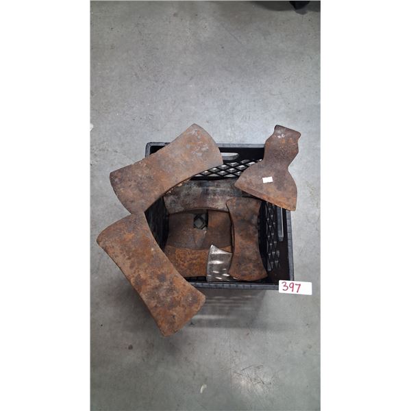 12 axe heads, double headed and 2.5 lbs each