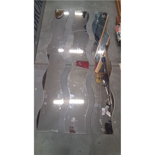 3 art deco mirrors, 64" long