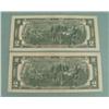 Image 2 : 2) Consecutive 1976 $2 Bills CU Chicago Mint Mark  G