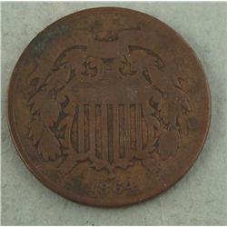1864 2 Two Cent Coin US