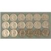 Image 1 : 18 Washington Quarters 1937-1967 12 Silver, 15 Diff