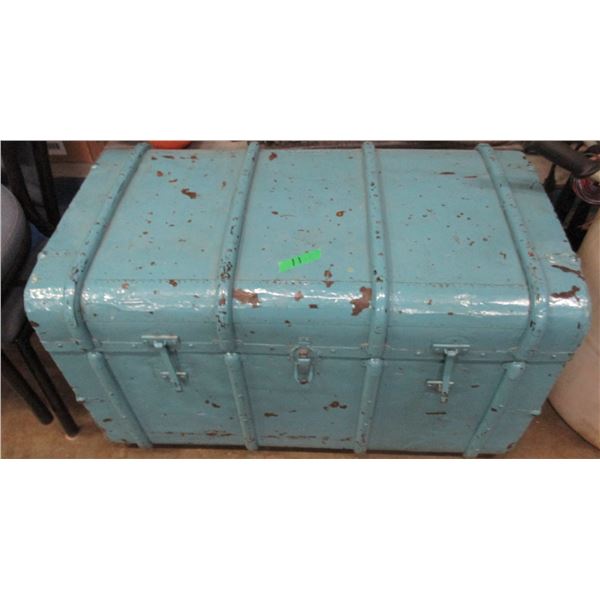 ESTATE:  BLUE STEAMER TRUNK (APPROX. 40" L X 24" W X 24" H)