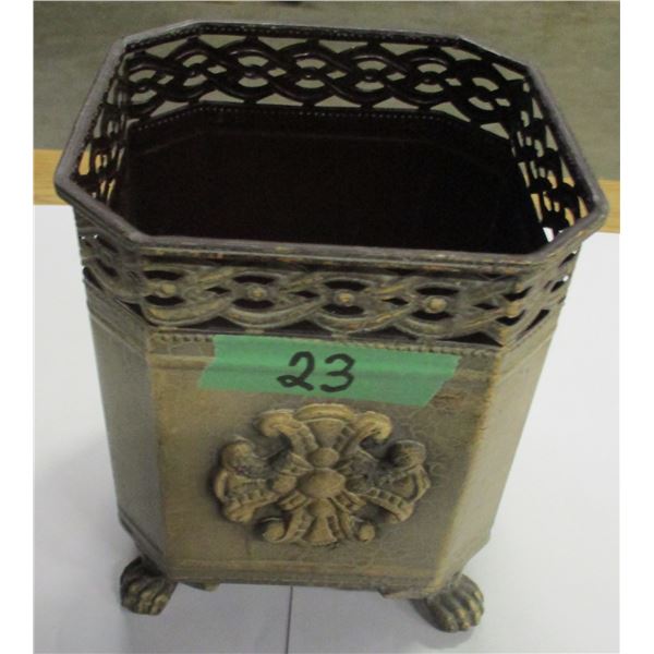 ESTATE:  METAL STORAGE TIN (APPROX. 9" H X 7" W)