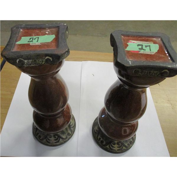 ESTATE:  2 CANDLE HOLDER STANDS (APPROX. 14" H)