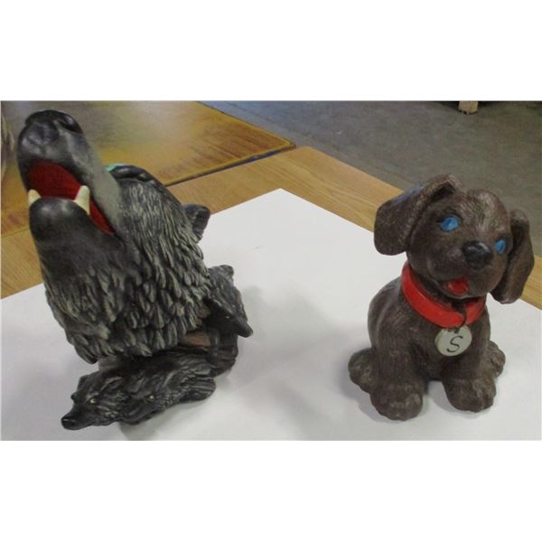 ESTATE:  WOLF & DOG ORNAMENT
