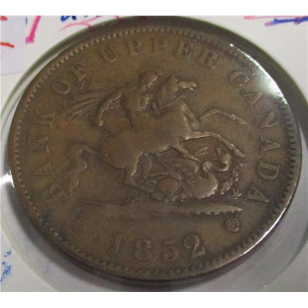1852 BANK OF UPPER CANADA PENNY
