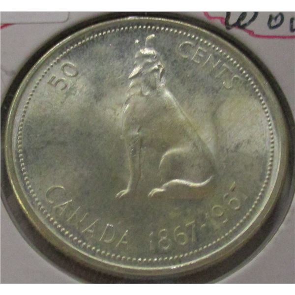 1967 WOLF CANADA SILVER HALF DOLLAR