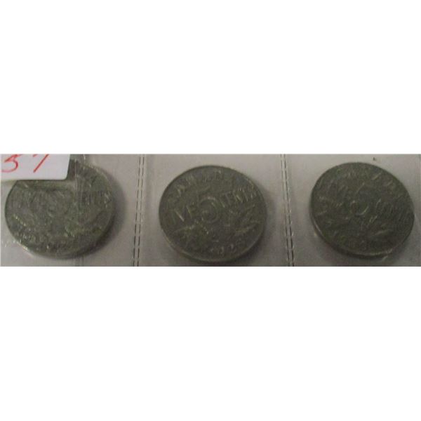 1927, 1928 & 1930 CANADA KING GEORGE V CANADA NICKELS?