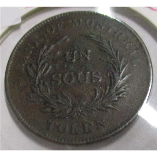 1837 BANK OF MONTREAL PENNY TOKEN