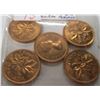 Image 1 : 1963 CH/BU LAST OF CANADA PENNIES (LOT OF 5)