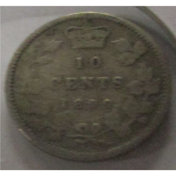 1899 CANADA VICTORIAN SILVER DIME