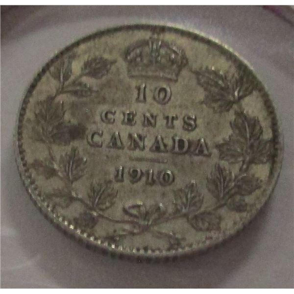 1910 CANADA KING EDWARD VII SILVER DIME