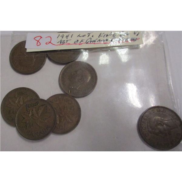 LOT OF 1941 CANADA KING GEORGE VI LAST OF CANADA PENNIES